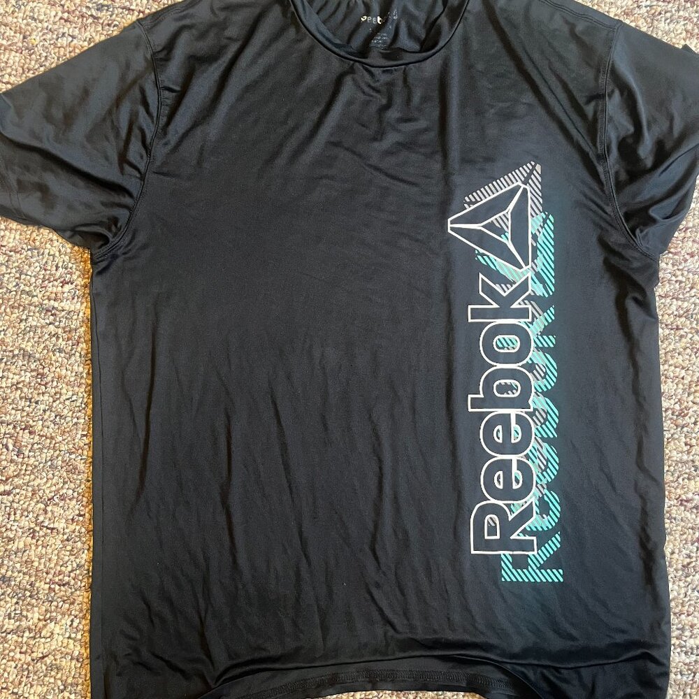 Men's Reebok Black Dri Fit Short Sleeve Shirt Size L